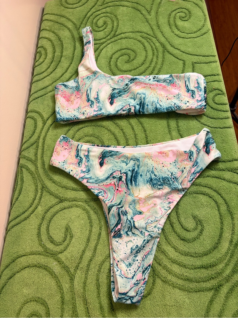 Zaful thong style bikini, one shoulder top